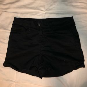 black high waisted shorts